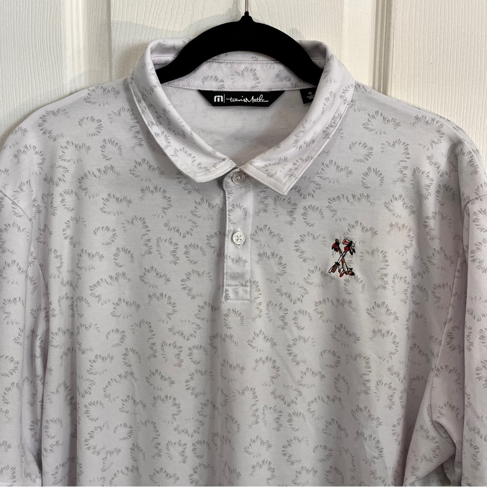Travis Mathew Polo Shirt Adult Xl White Gray Short Sleeve Golf Golfer Men's